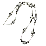 Black and White Camel Bone Long Necklace