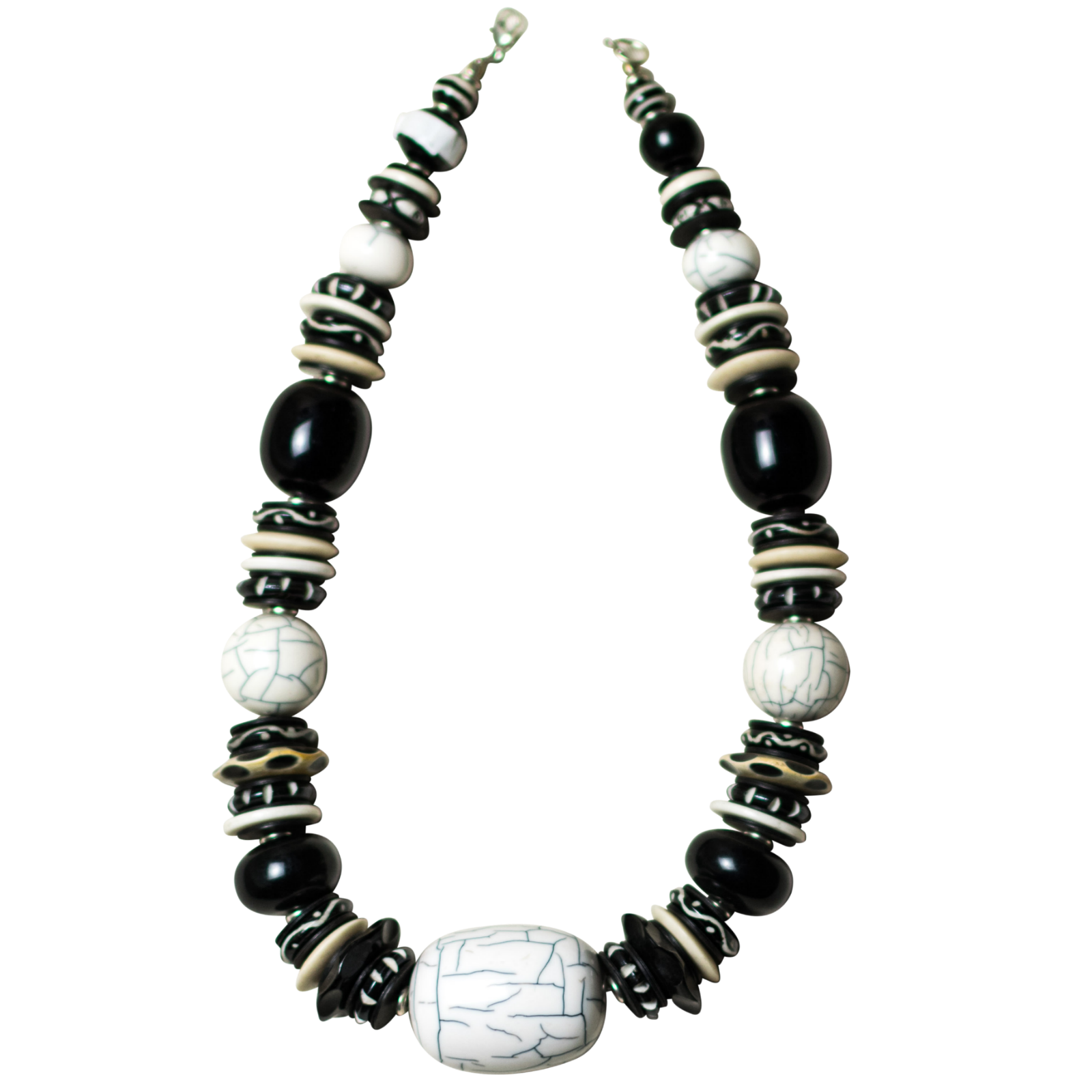 Black and White Camel Bone Necklace