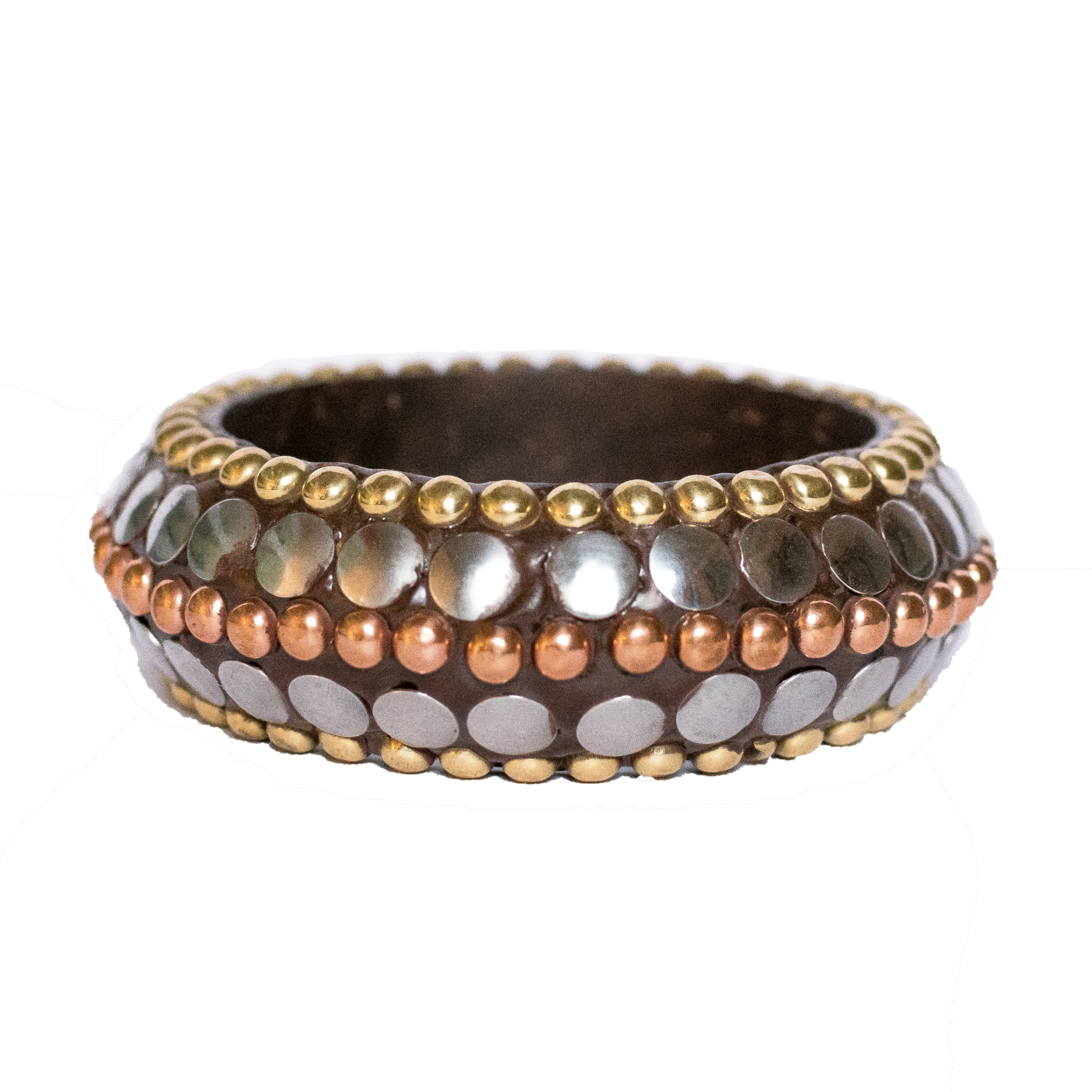 Gold and Brass Studded Cuff