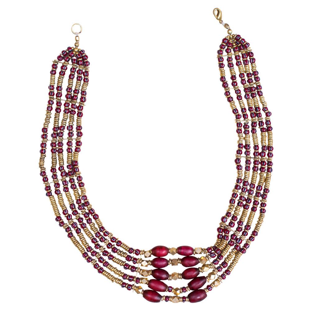 Samburu Bead and Brass Necklace