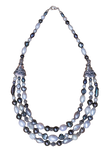 Grey, White and Purple Pearl Necklace