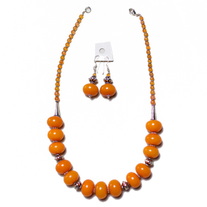 Autumn Amber Necklace & Earrings
