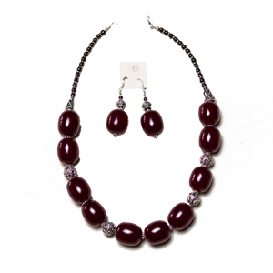 Red Amber Necklace Set
